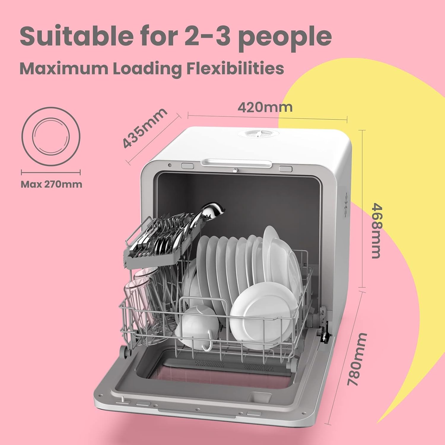 COMFEE' Portable Mini Dishwasher Countertop with 5L Built-in Water Tank wourant