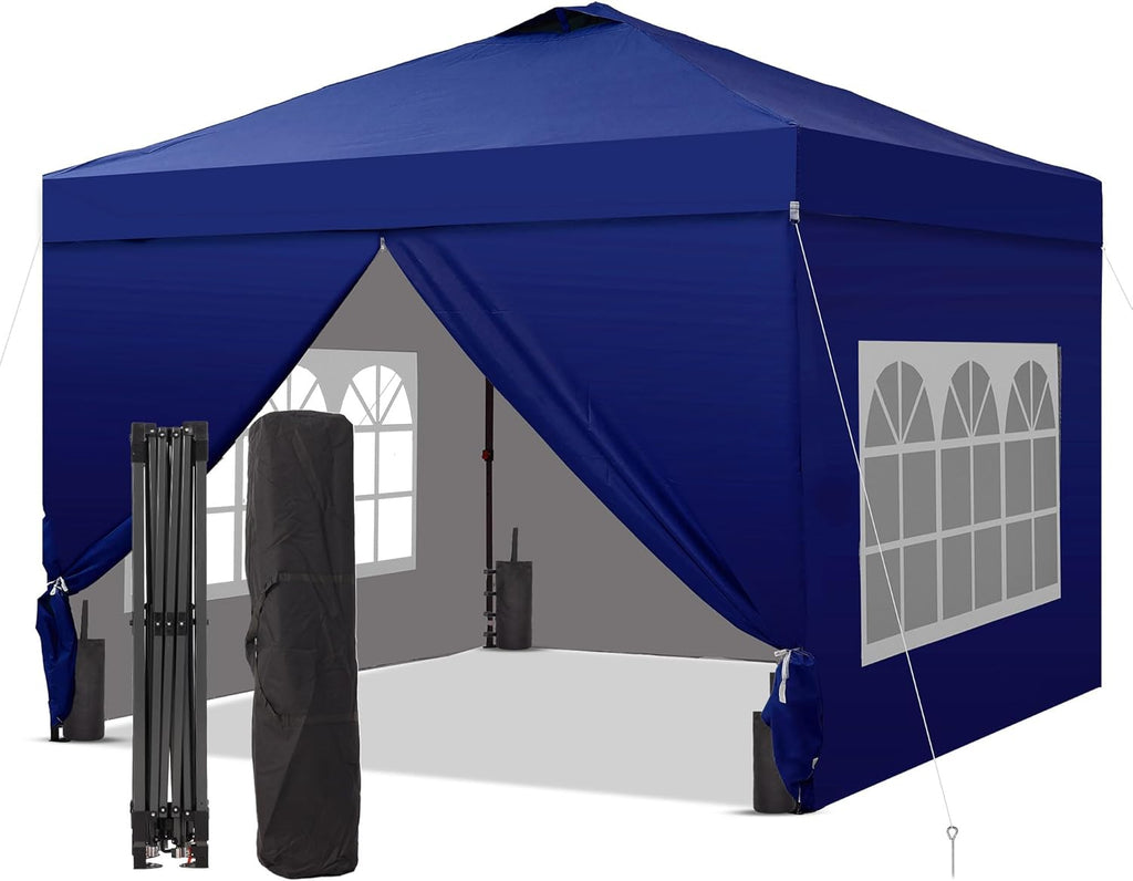 GDY 12x12 Pop Up Canopy Tent with 4 Sidewalls, Easy Set up with One Push Lift Gazebo wourant