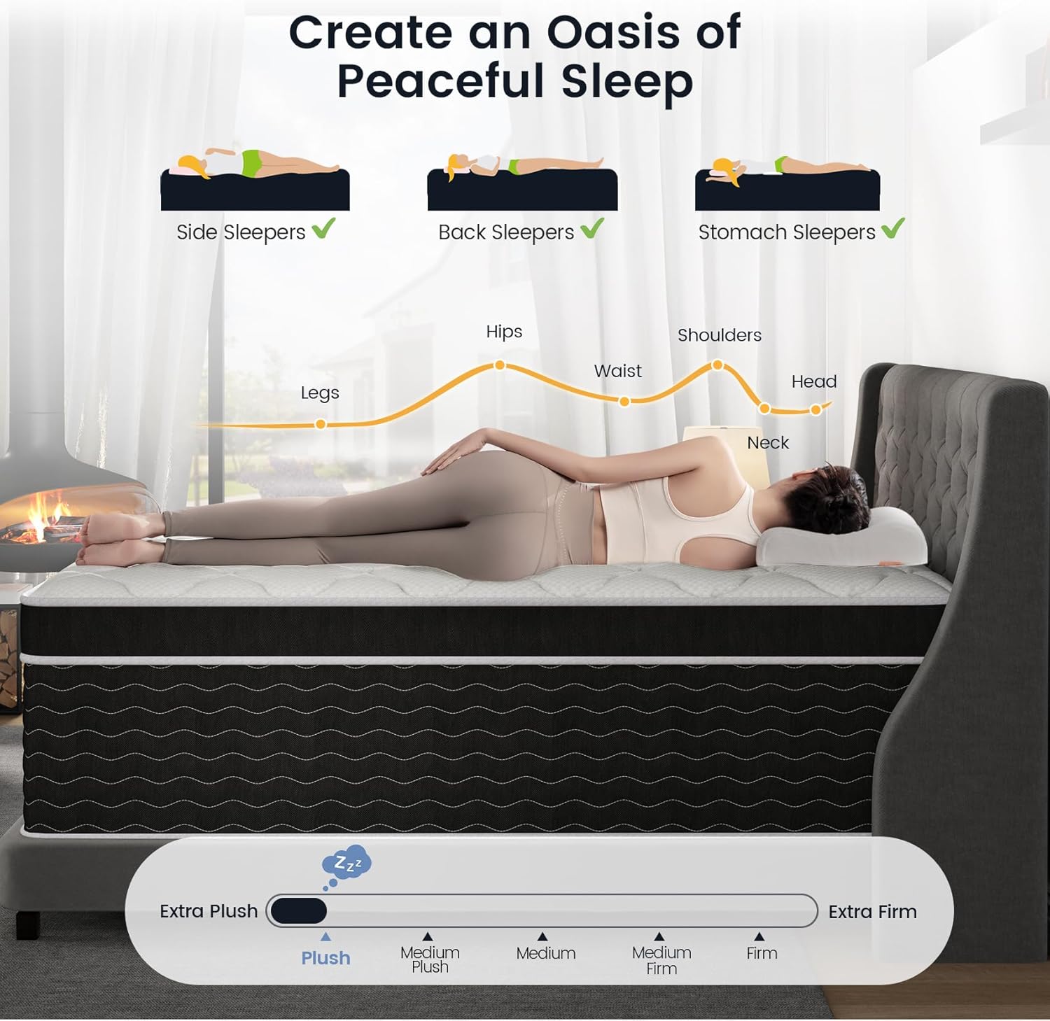 Full Size Mattress, 10 inch Full Bed Mattress in a Box, Medium Plush Hybrid Mattresses with Gel Memory Foam and Pocket Springs, Pressure Relief & Upgraded Support, Cooling and Breathable wourant