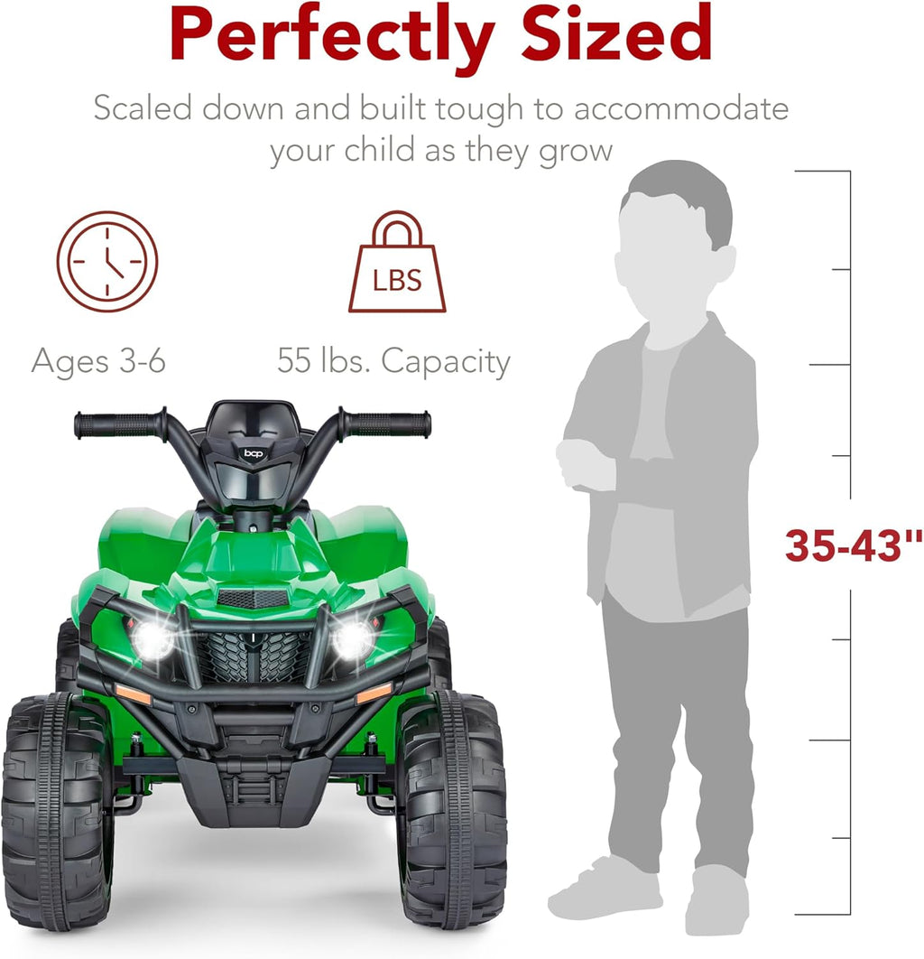 Best Choice Products 12V Kids Ride-On Electric ATV, 4-Wheeler Quad Car Toy w/Bluetooth Audio, 2.4mph Max Speed, Treaded Tires, LED Headlights, Radio wourant