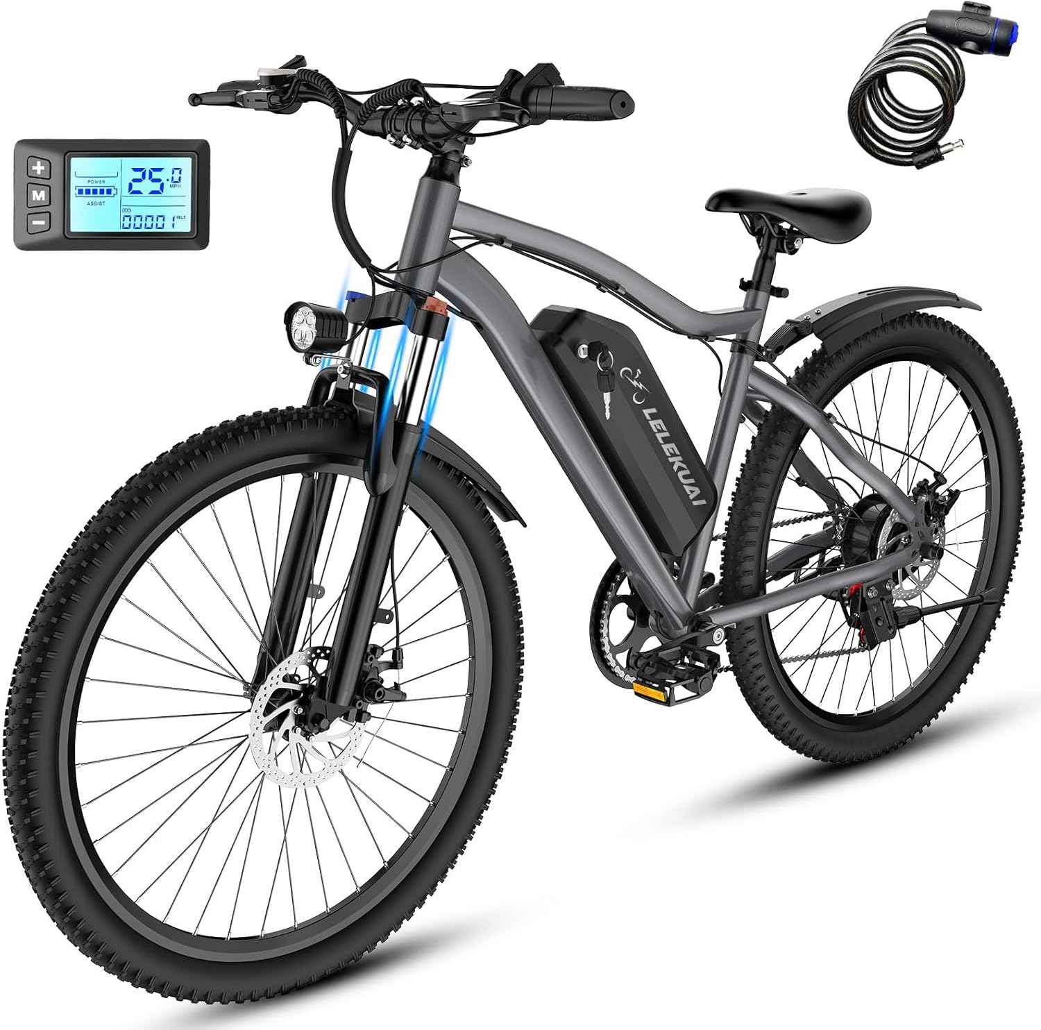 Electric Bike for Adults 26" Commuter Ebikes with 7-Speed Gears 25MPH Lightweight E Bike