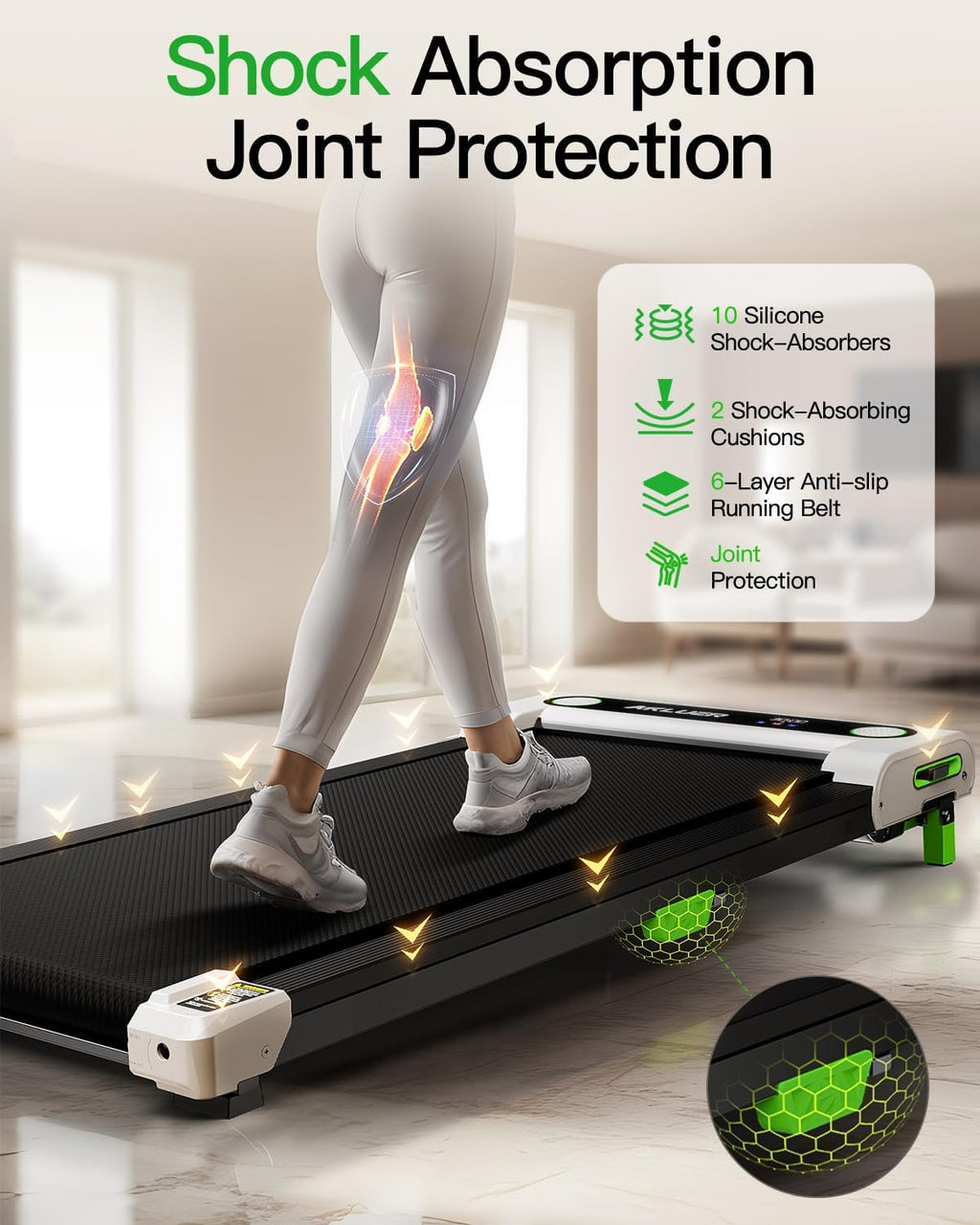 Akluer Inclined Home Treadmill 2.5 HP Small Under-Desk Treadmill with Remote Control and LED Display wourant