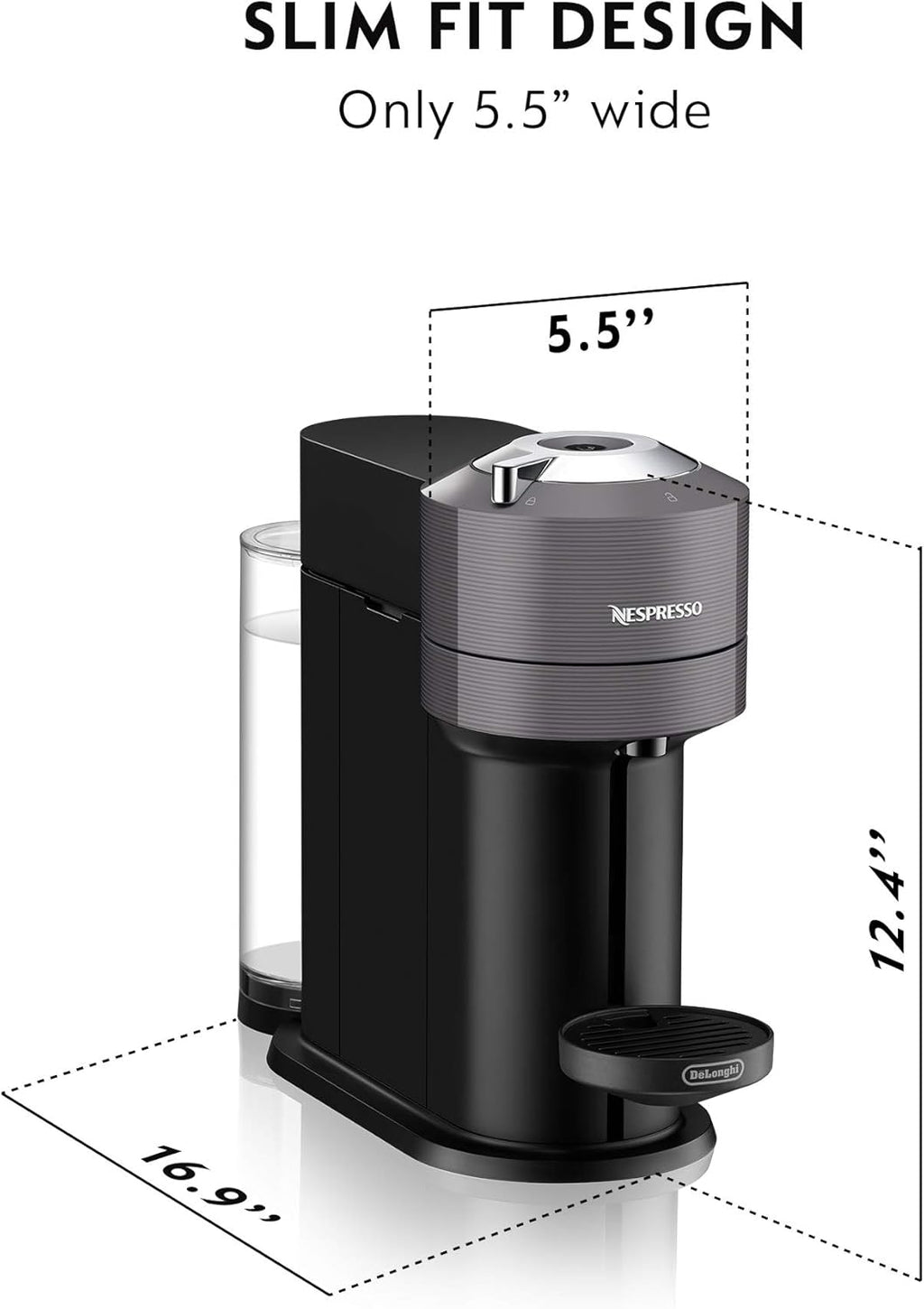 Nespresso Vertuo Next Coffee and Espresso Maker by De'Longhi, White wourant