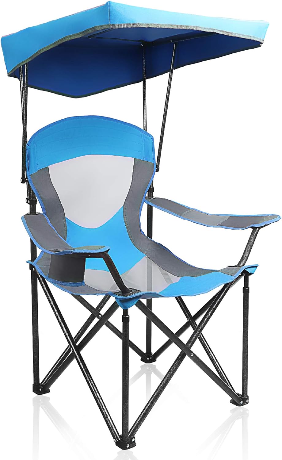 ALPHA CAMP Heavy Duty Canopy Camping Chair, 350 lbs Capacity Oversized Folding Chair with Adjustable Sunshade, Portable Sunshade Chair with Cup Holder for Beach, Fishing, Outdoor woonhhop