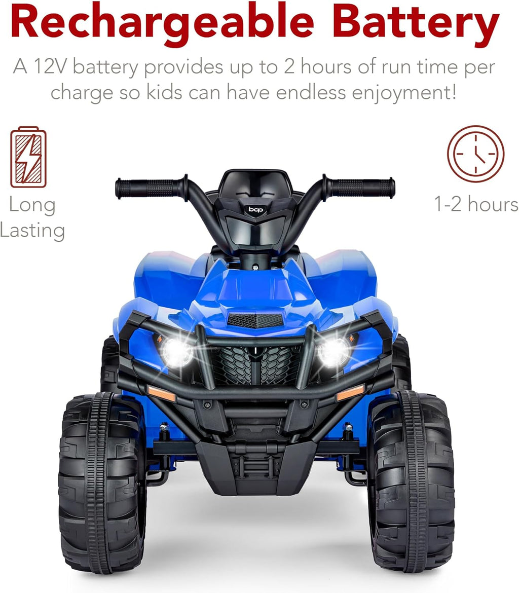 Best Choice Products 12V Kids Ride-On Electric ATV, 4-Wheeler Quad Car Toy w/Bluetooth Audio, 2.4mph Max Speed, Treaded Tires, LED Headlights, Radio wourant