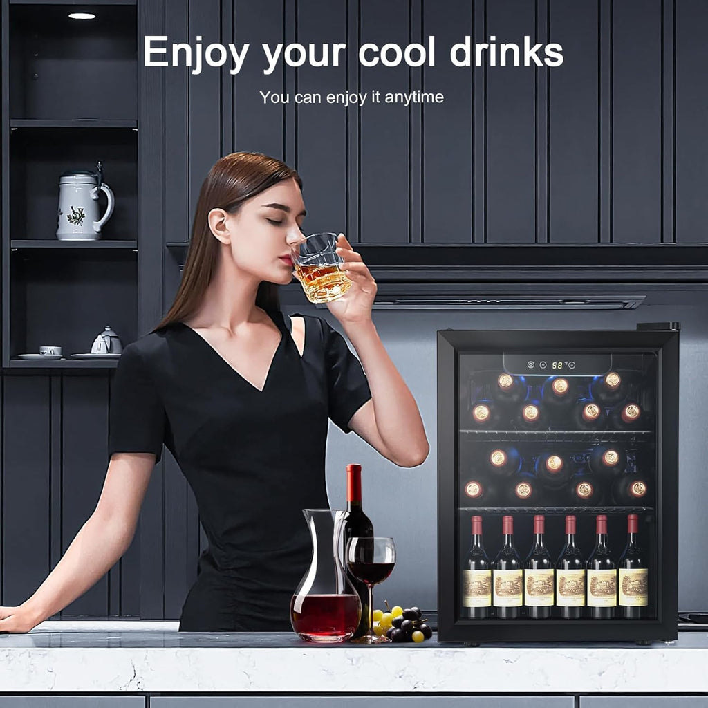 Antarctic Star 26 Bottle 130 Can Wine Cooler Cabinet Beverage Refrigerator Mini Wine Cellar wourant