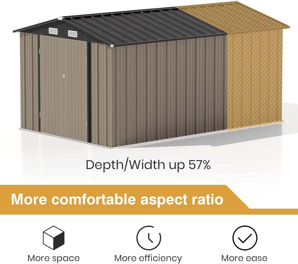 Patiowell 5x3 FT Outdoor Storage Shed Tool Shed with Sloping Roof and Lockable Door Metal Shed wourant