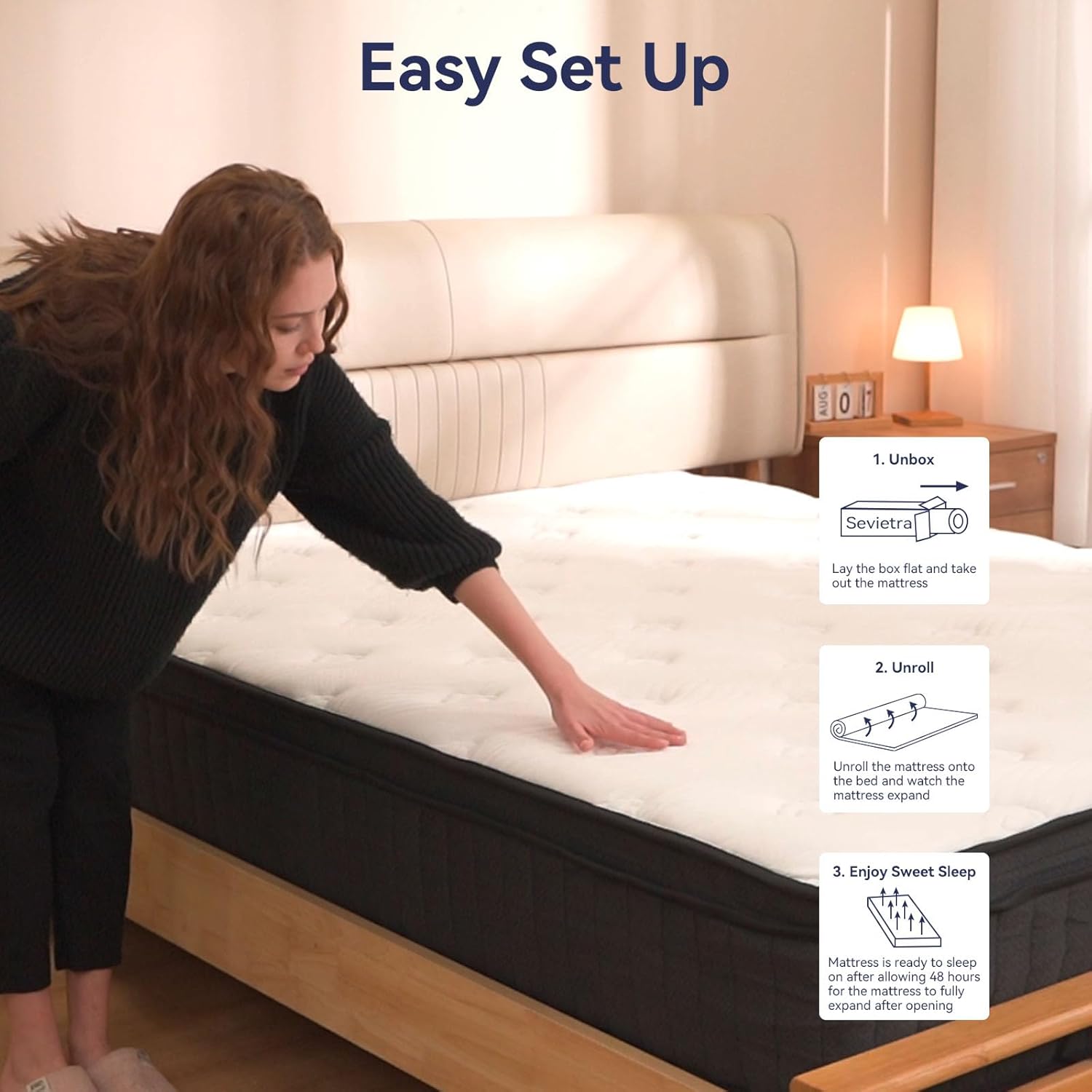 Queen Mattress, 12 Inch Queen Hybrid Mattress in a Box, Upgrade Individually Pocket Springs, Medium Firm, Pressure Relief, Breathable Comfort and Durable, CertiPUR-US Certified wourant