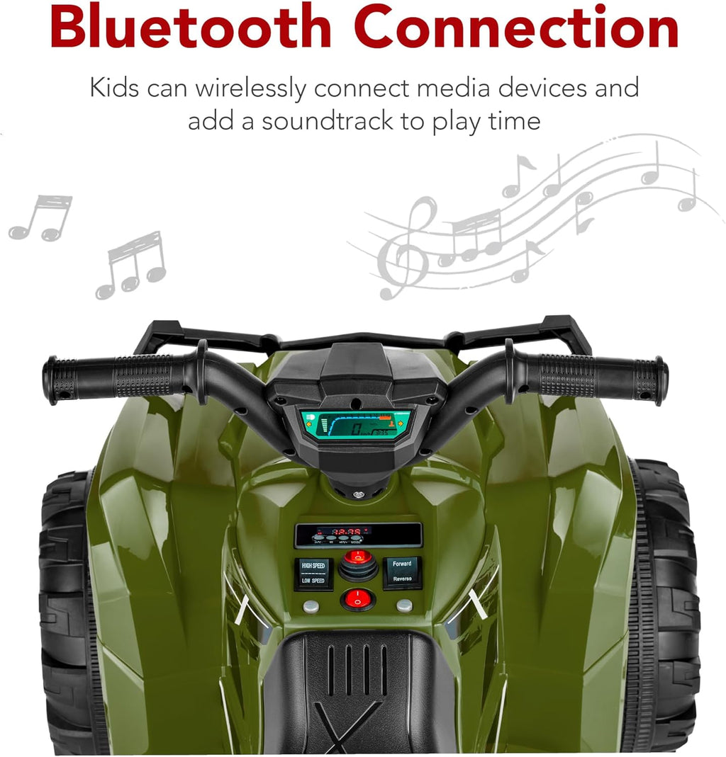 Best Choice Products 12V Kids Ride-On Electric ATV, 4-Wheeler Quad Car Toy w/Bluetooth Audio, 2.4mph Max Speed, Treaded Tires, LED Headlights, Radio wourant