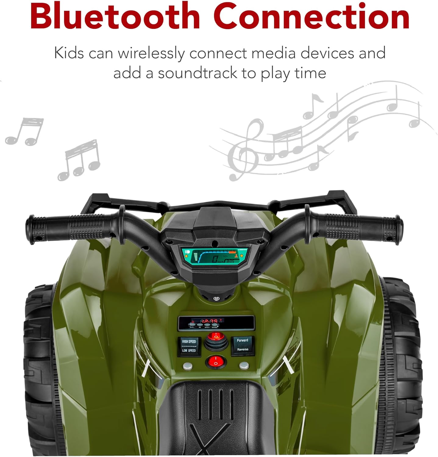 Best Choice Products 12V Kids Ride-On Electric ATV, 4-Wheeler Quad Car Toy w/Bluetooth Audio, 2.4mph Max Speed, Treaded Tires, LED Headlights, Radio wourant