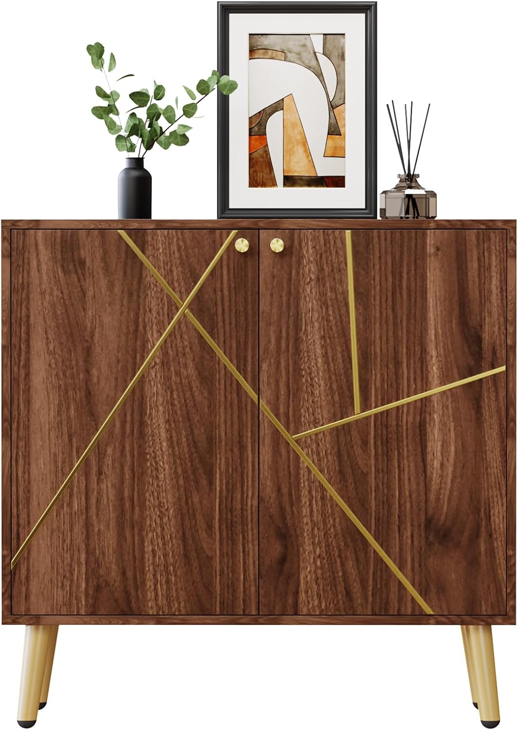 Free Standing Cabinet Black Wood for Living Room, Bedroom, Dining Room, Hallway, Entryway wourant