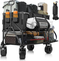 Double Decker Wagon Heavy Duty Collapsible, 600LBS 400L Capacity Foldable Utility Cart with Big Wheels wourant