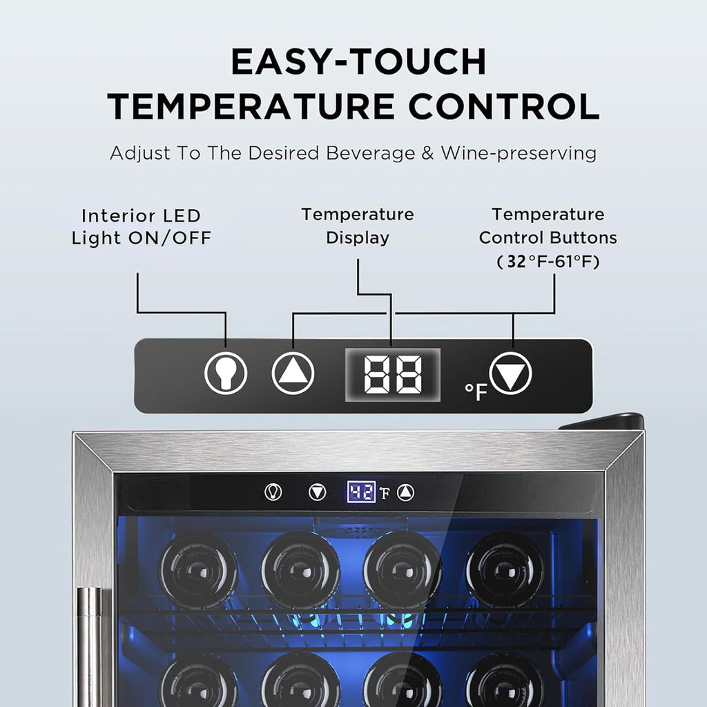 Mini Fridge 130 Can Beverage Refrigerator Cooler, 3.2 Cu.Ft Drink Fridge for Soda Wine Beer, Adjustable Temperature Control for Home Office, Black wourant