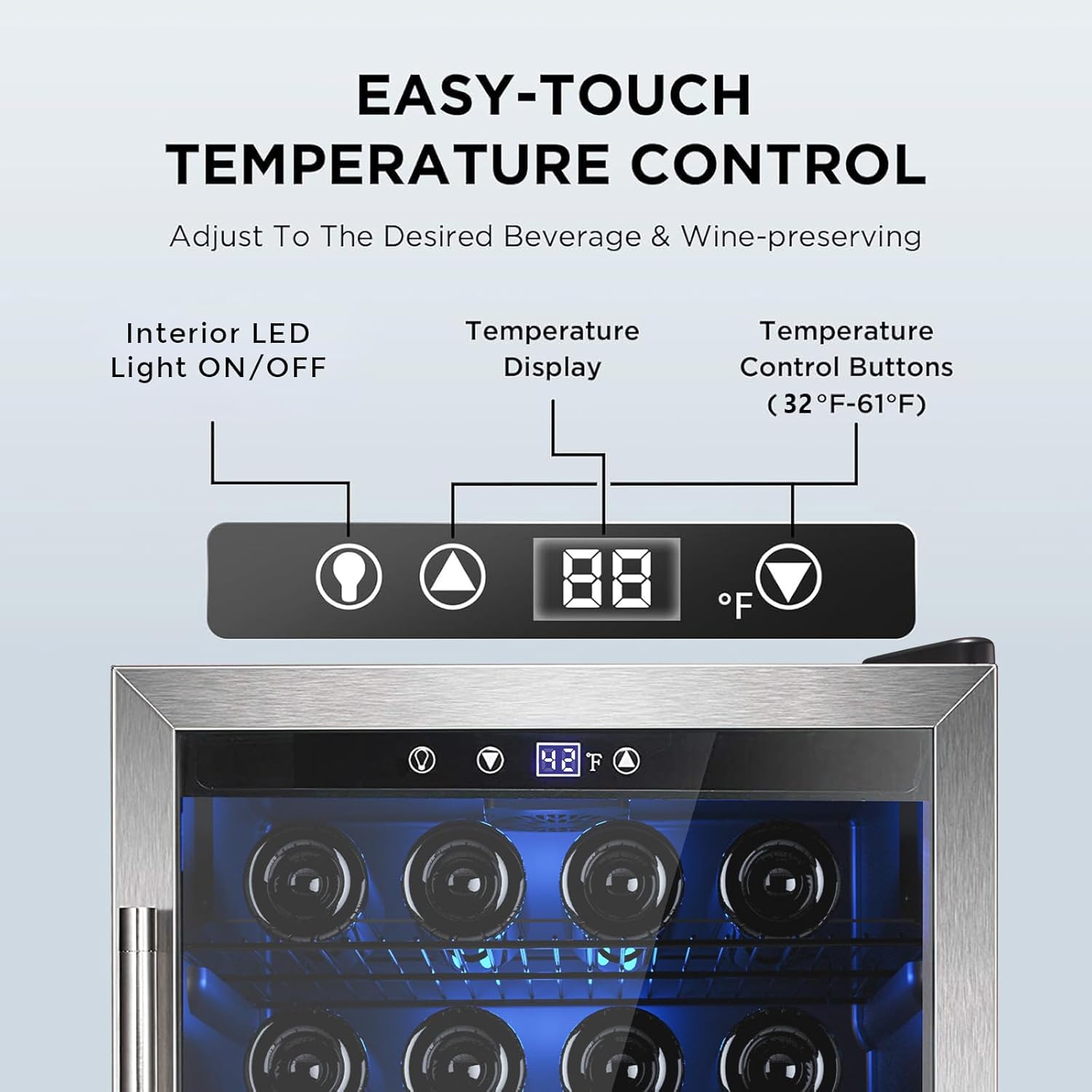 Mini Fridge 130 Can Beverage Refrigerator Cooler, 3.2 Cu.Ft Drink Fridge for Soda Wine Beer, Adjustable Temperature Control for Home Office, Black wourant