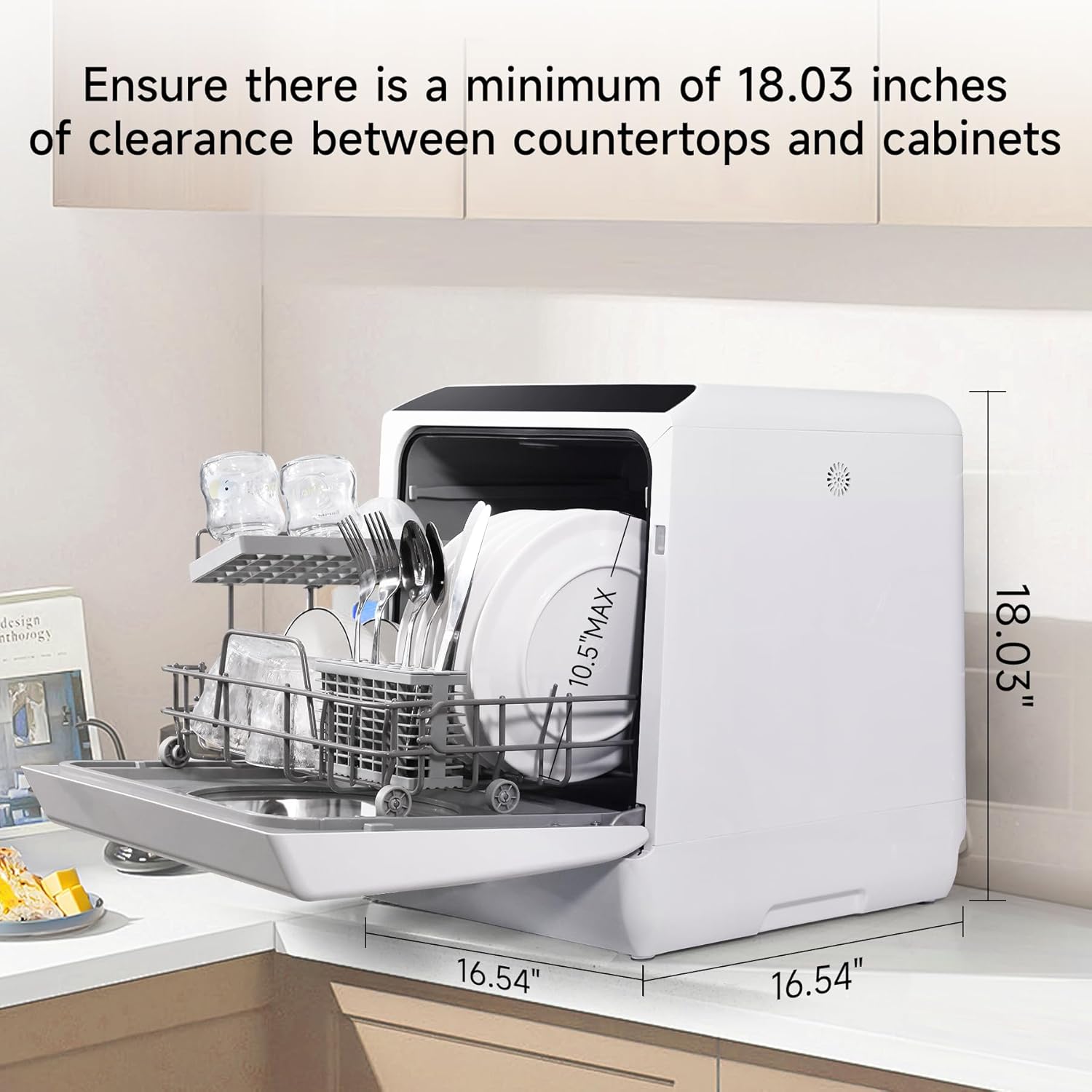 Mini dishwasher countertop .Compact Dishwasher with drying.Double spray arms. Portable Countertop Dishwasher With Water Tank, 6 wash programs, .Lavavajillas portatil can wash baby bottles. wourant