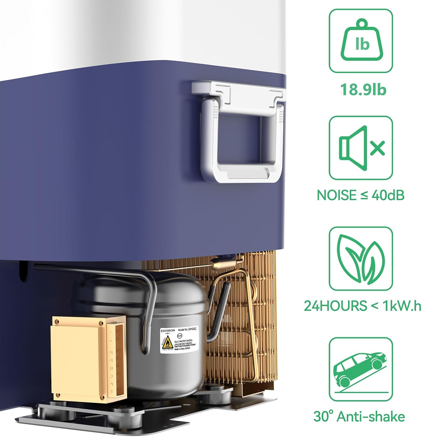 Car Fridge Portable 12 Volt Refrigerator 23 Quart (22 Liter) Freezer Compressor Cooler 12V/24V DC wourant