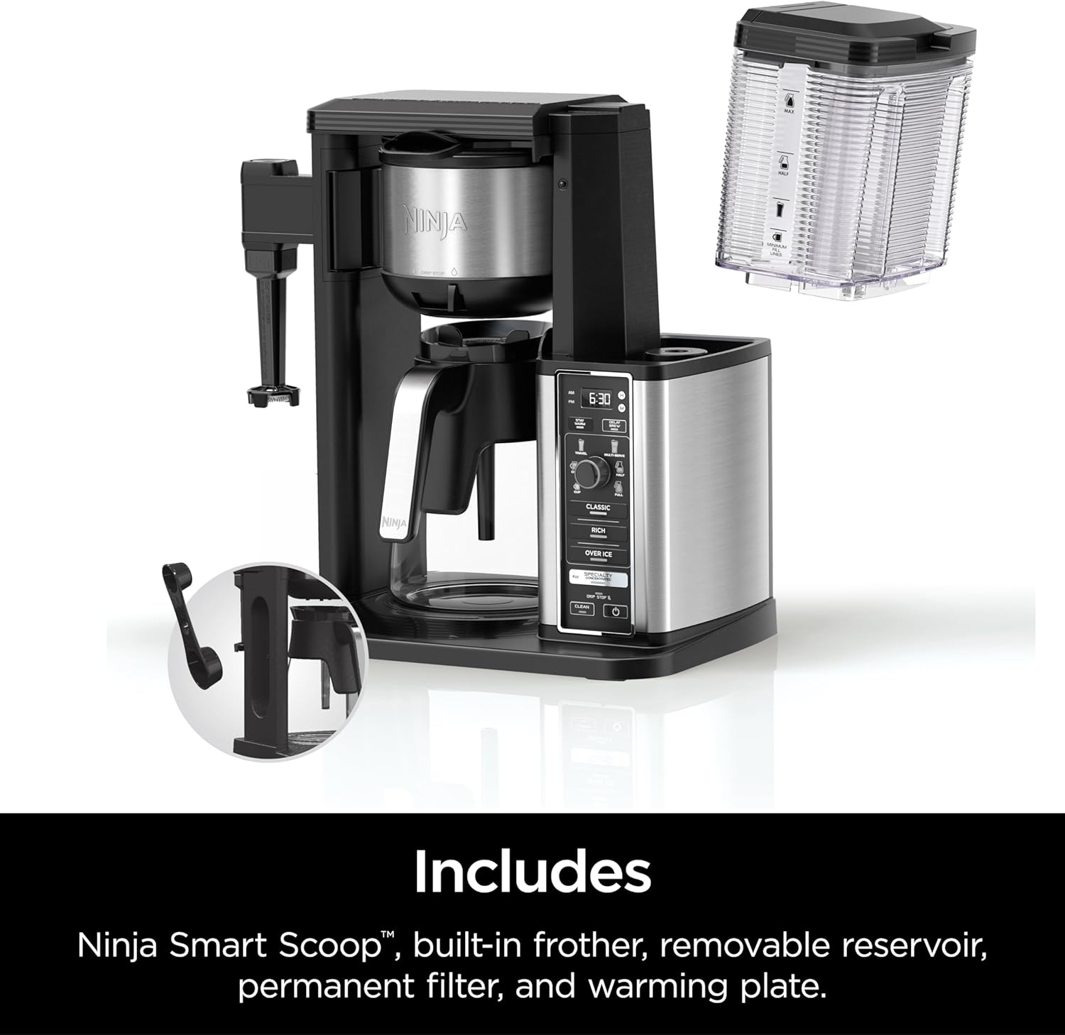 Ninja Hot & Iced XL Coffee Maker with Rapid Cold Brew, 4 Brew Styles, 8 Sizes Small Cup to Travel Mug, Single-Serve Coffee Brewer, 12-Cup Carafe, Permanent Filter, Removable Reservoir, Black, CM371 wourant