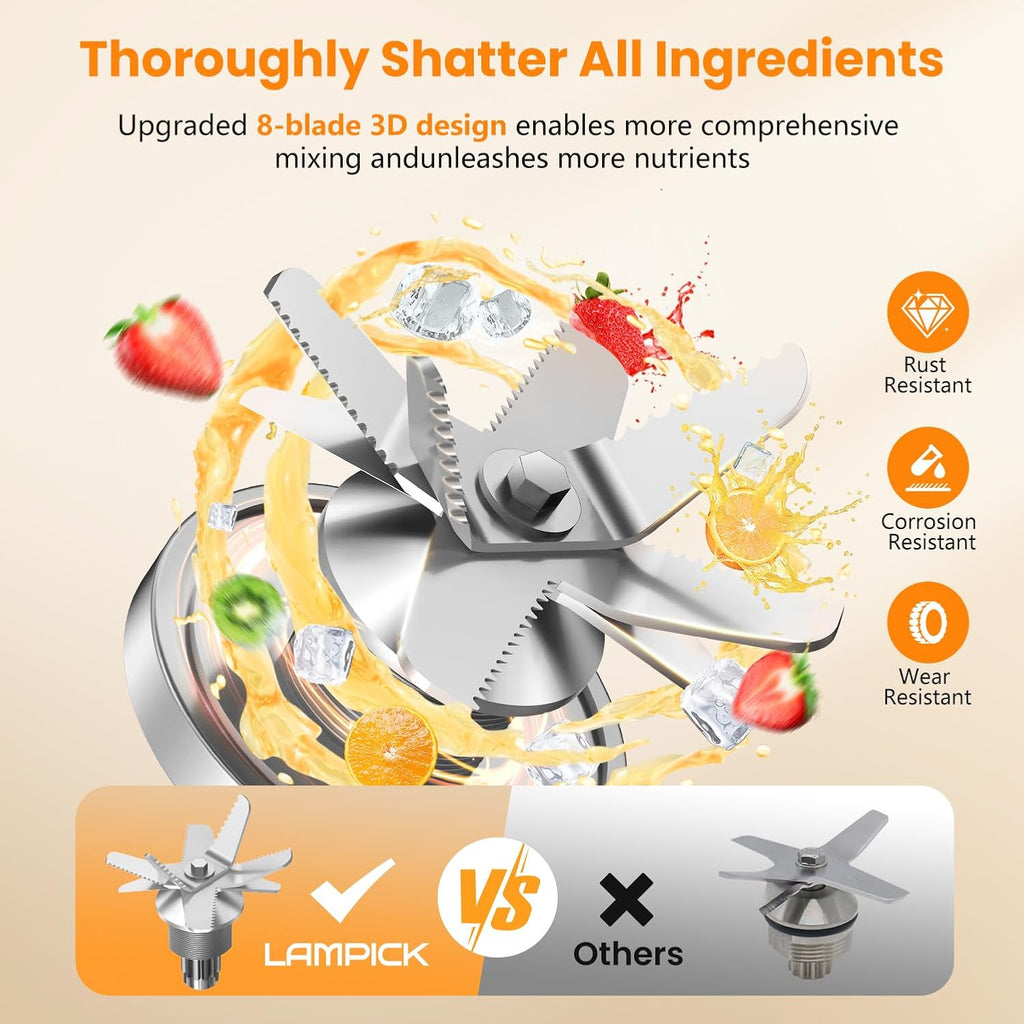 Blenders for Kitchen, 2000W Blender for Smoothies 35000 RPM wourant