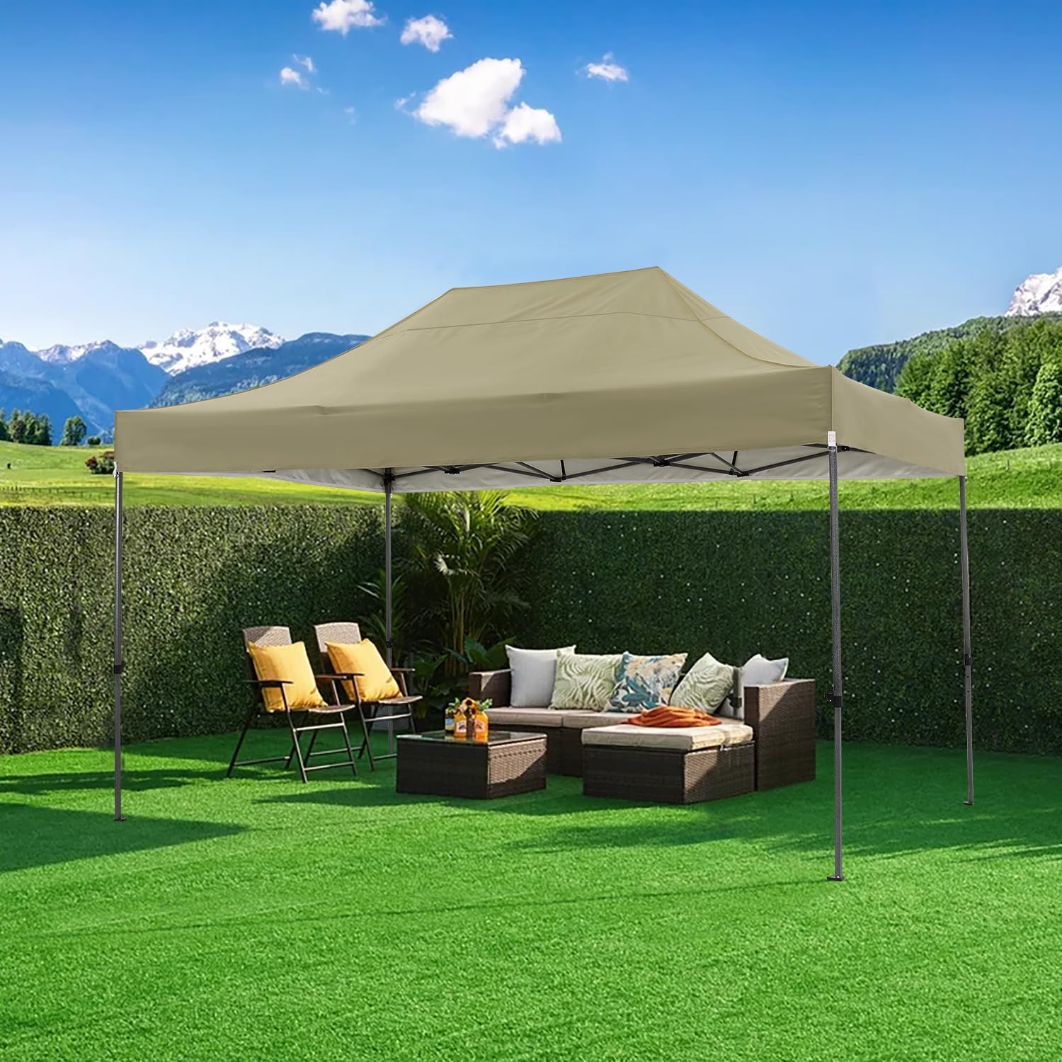 COBIZI 10x20 Heavy Duty Pop up Canopy Tent with 6 sidewalls Easy Up Commercial Outdoor Canopy Wedding Party Tents for Parties All Season Wind & Waterproof Gazebo with Roller Bag,Black(Frame Thickened) wourant