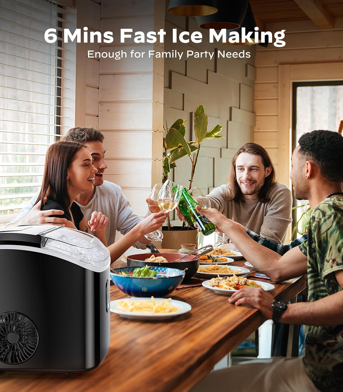 Nugget Ice Maker Countertop, Silonn Chewable Pellet Ice Machine with Self-Cleanin Function, 33lbs/24H Portable Ice Makers for Home Kitchen Officce, Black wourant