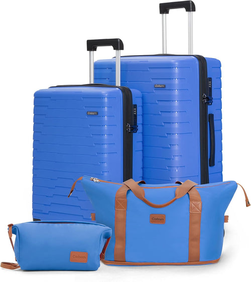 5-piece luggage set with wheels, ABS hardshell suitcase with spinner wheels wourant