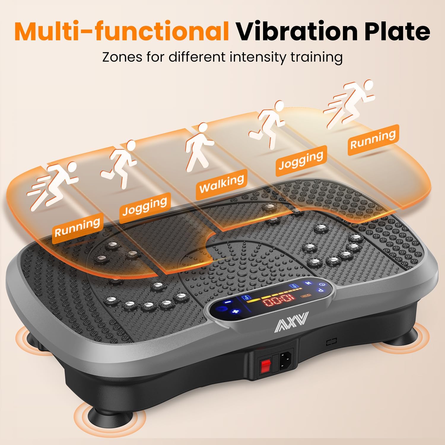 AXV Vibration Plate Fitness Platform Trainer Suitable for men and women to lose weight and burn fat at the gym wourant