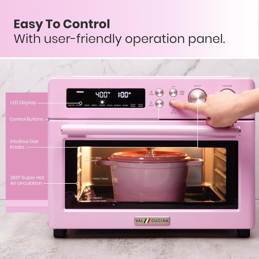 Infrared Heating Air Fryer Toaster Oven, Extra Large Countertop Convection Oven 10-in-1 Combo, 6-Slice Toast, Enamel Baking Pan Easy Clean with Recipe Book, Black Matte Stainless Steel wourant