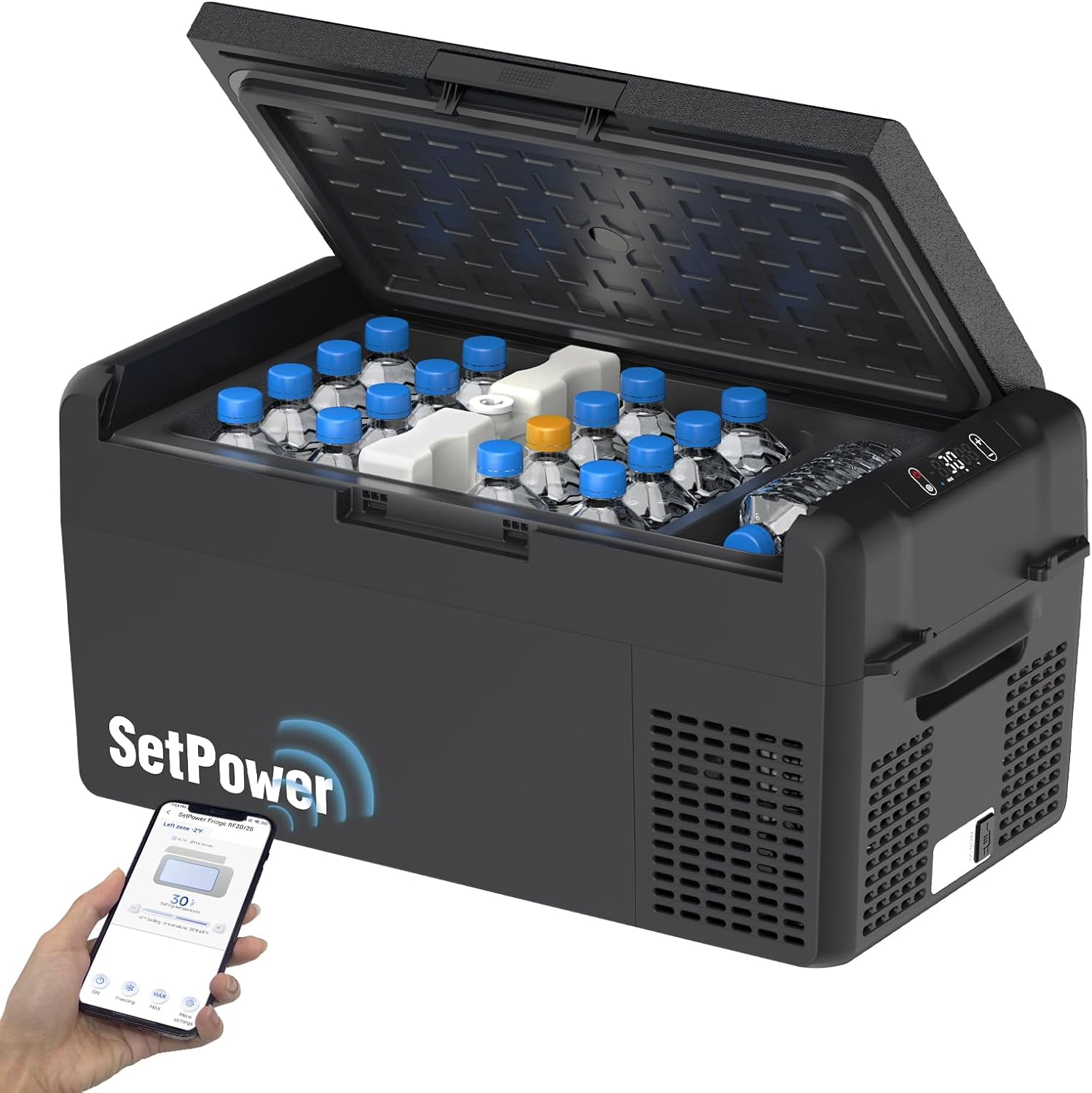12V Refrigerator 21 Quart Portable Freezer 50 Hours Keep Cool,Electric Cooler for Vehicles Car Refrigerator 12V Portable Fridge for Car Camping Truck Van RV SUV Road Trip Travel RF20 wourant