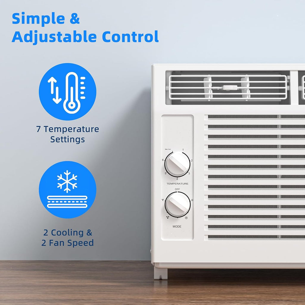 Antarctic Star 12,000 BTU U-Shaped Window Air Conditioner Unit Cools up to 550 Sq.Ft. with 6 Modes 24H Timer, Ultra Quiet Window AC Units wourant