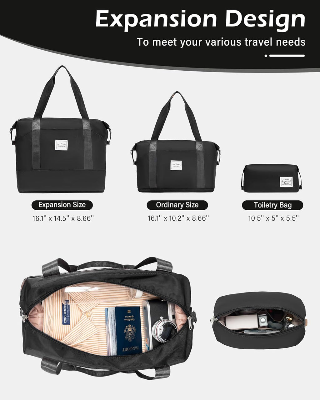 LONG VACATION 6 Piece Luggage Set Carry on Suitcase with ABS+PC hardshell, Spinner Wheels & YKK Zipper TSA Lock wourant