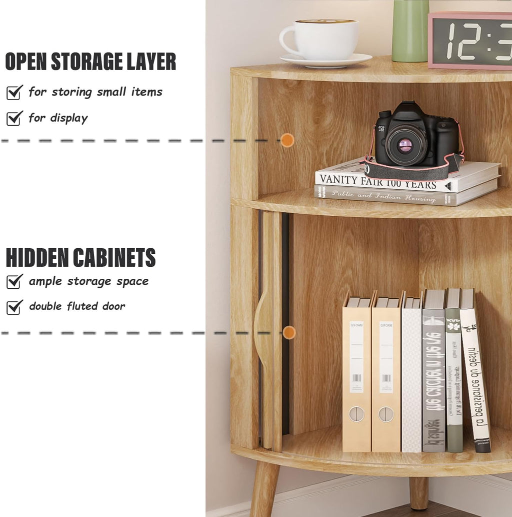 Corner Cabinet, 66.73'' Tall Modern Corner Bathroom Storage Cabinet wourant