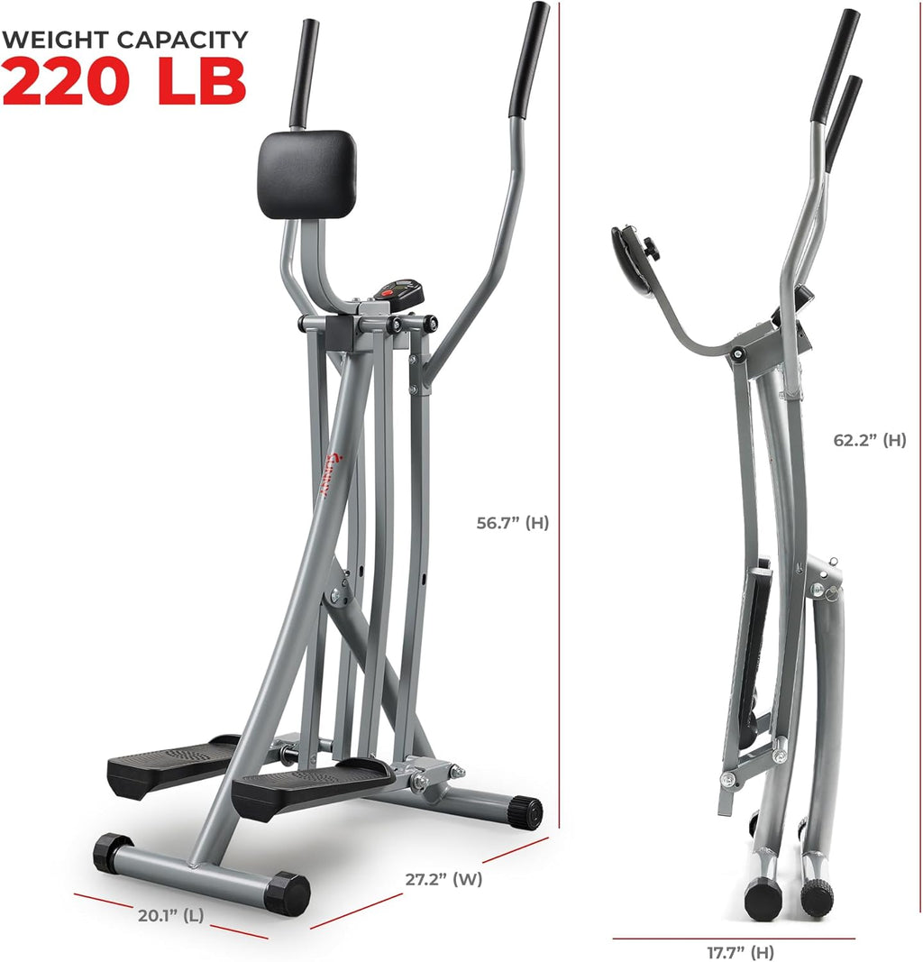 Sunny Health & Fitness Smart Air Walker Elliptical, Low-Impact 30-Inch Stride Home Glider Machine, Senior Cross Trainer for Indoor Cardio Exercise, Free SunnyFit App Bluetooth Connection- SF-E902SMART wourant