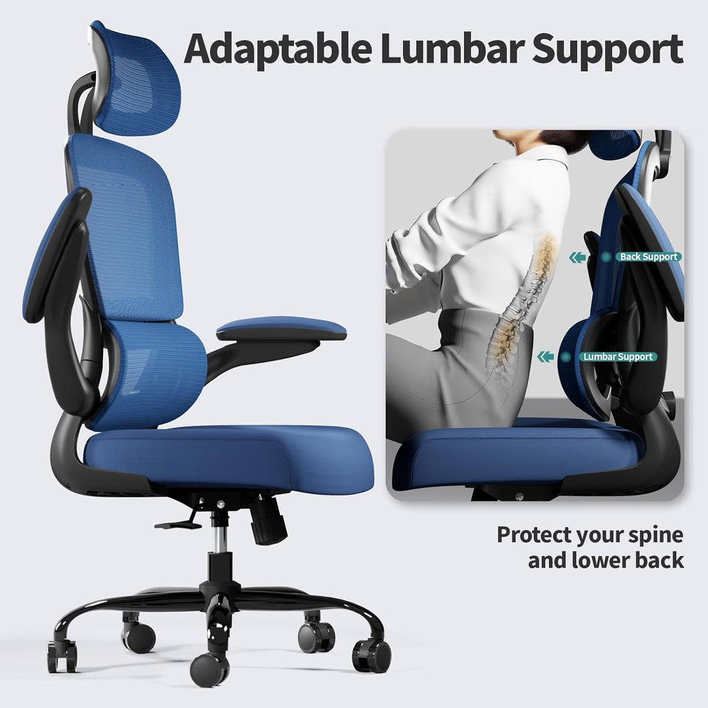 Office Chair Ergonomic Desk Chair, 330 lbs Home Mesh Desk Chair with Wheels, Comfortable Gaming Chair, High Back Office Chair wourant