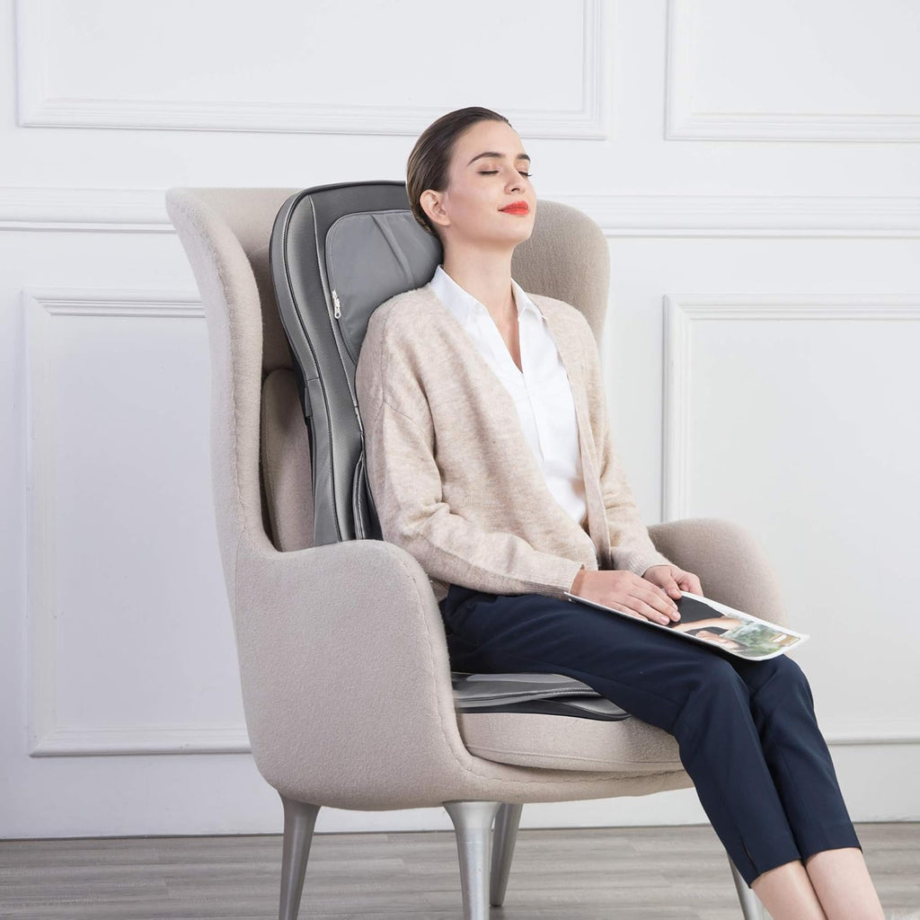 COMFIER Massager Chair with Heat Shiatsu Neck Back Massager Portable with Compress & Rolling Massage Chair Pad for Full Back Neck & Shoulders Full Body Pain wourant