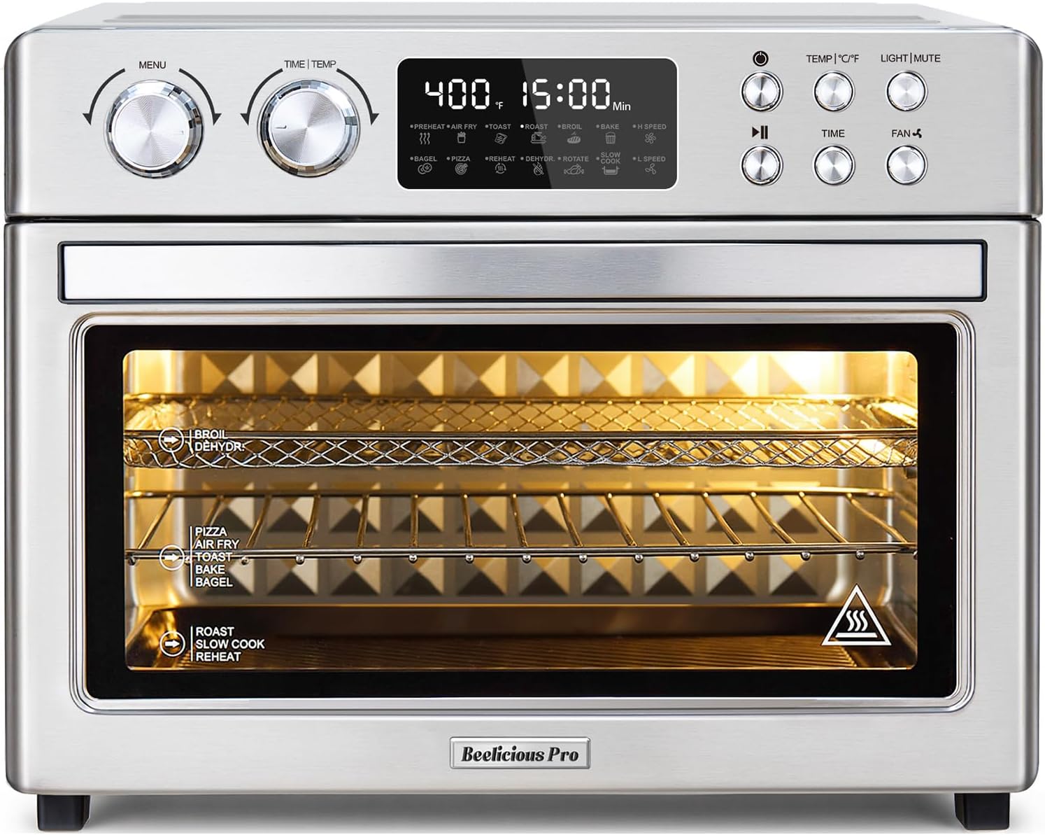 28QT Air Fryer Toaster Oven Combo, Large 12-in-1 Convection Countertop Oven with 3-Layer Cooking, Rotisserie for Chicken, 6 Heating Tubes, Fast Preheat, Fits 11" Pizza, Full Accessories, Sparkle Black wourant