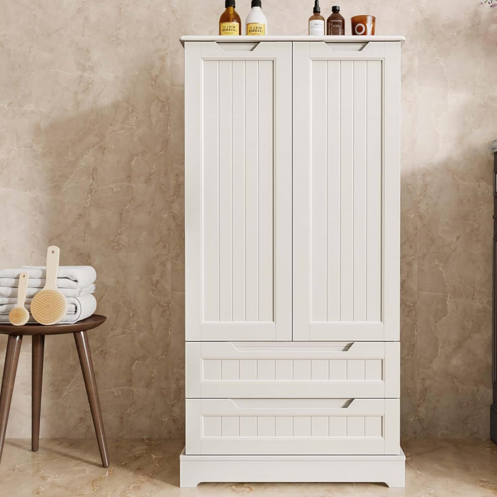 Gizoon Kitchen Pantry Cabinet with Drawers Freestanding Bathroom Storage Cabinet with Doors and Shelves, 47 Inch Small Pantry Cabinet wourant
