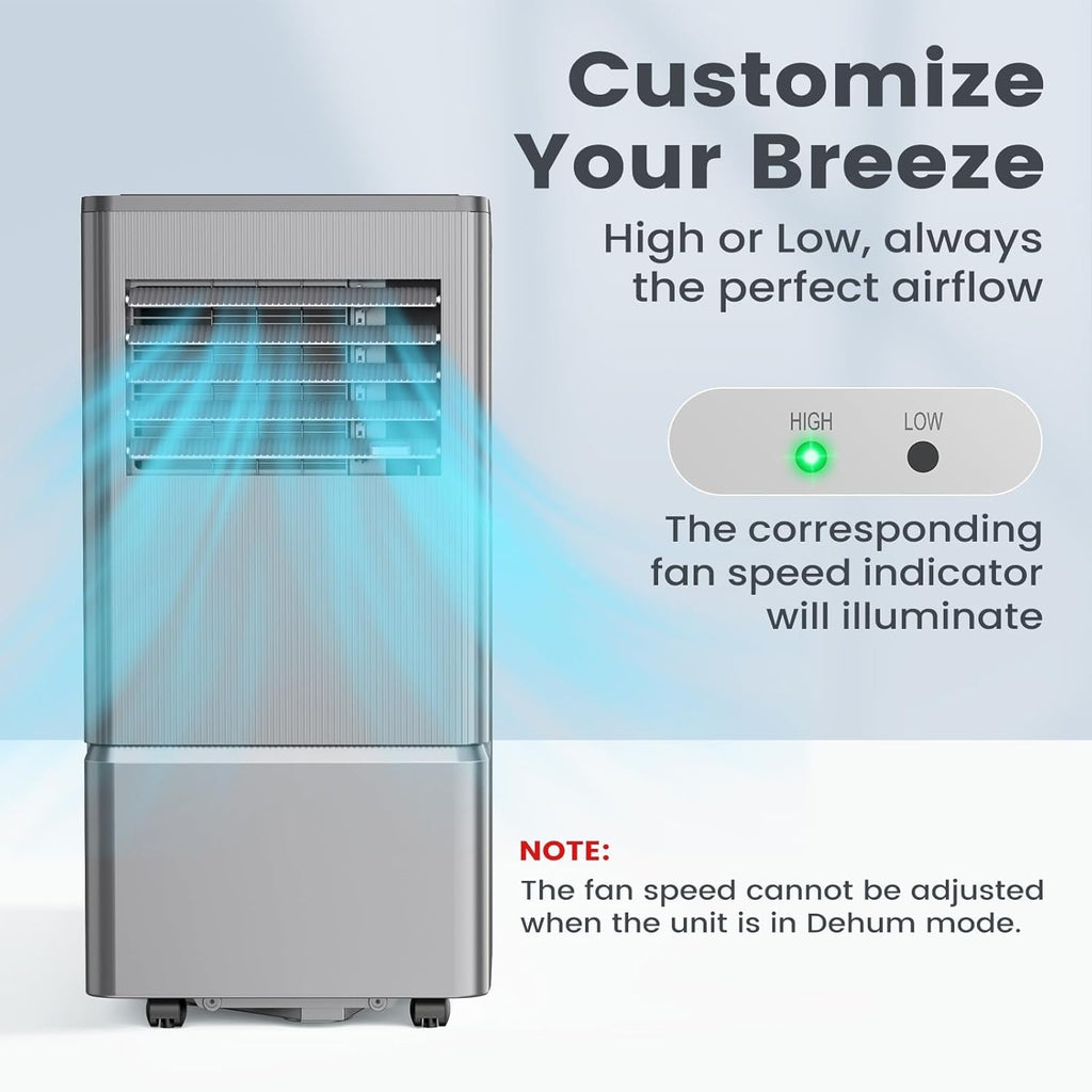 Air Choice Portable Air Conditioner, 10000 BTU Air Conditioner Portable for Room Up to 450 Sq.Ft, Remote Control, 24H Timer, Dehumidifier & Fan Modes, 3-in-1 AC Unit with Window Kit for Home Office wourant
