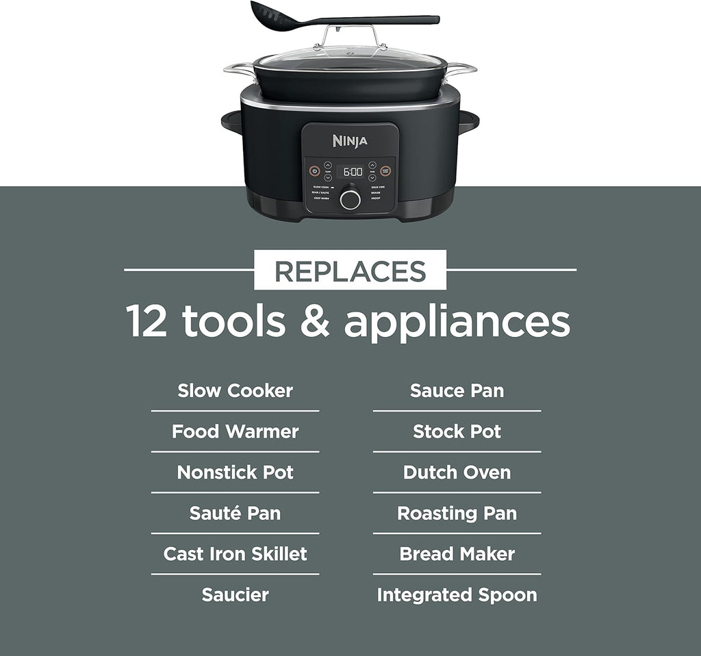 Ninja Slow Cookers 8.5-Quart Multi-Cooker with Dutch oven, steamer, glass lid with integrated spoon, nonstick and oven-safe pot wourant