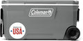 Coleman Classic Series Insulated Portable Wheeled Cooler, Leak-Resistant Outdoor Hard Cooler Keeps Ice up to 5 Days, 100-Quart wourant