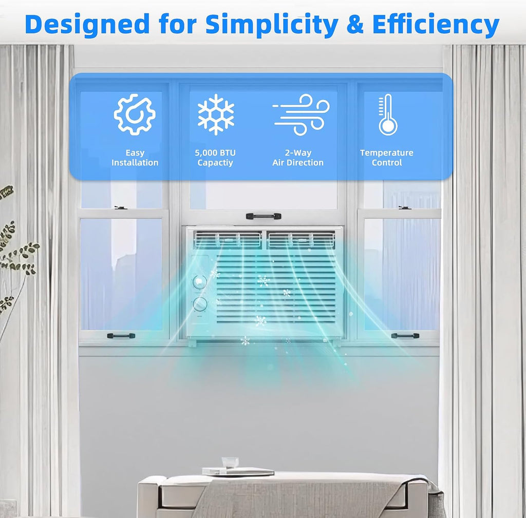 Antarctic Star 12,000 BTU U-Shaped Window Air Conditioner Unit Cools up to 550 Sq.Ft. with 6 Modes 24H Timer, Ultra Quiet Window AC Units wourant