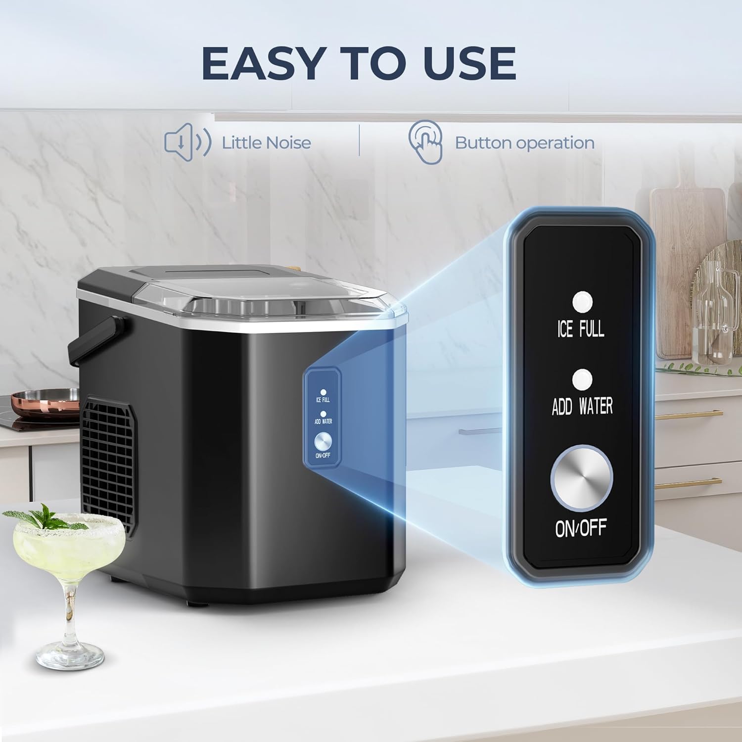 EUHOMY Nugget Ice Maker Countertop, Ready in 8 Mins, 35lbs/24H, Self-Cleaning, Portable Ice Makers Machine with Ice Scoop & Basket, Sonic Ice Maker with Chewable Pellet Ice for Home/Party/RV/Camping wourant