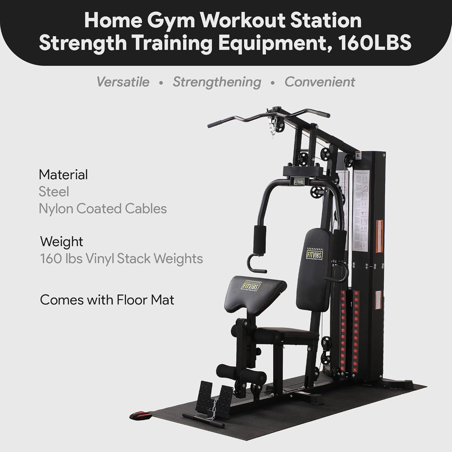 BalanceFrom Multifunctional Steel Frame Home Gym Machine with Floor Mat wourant