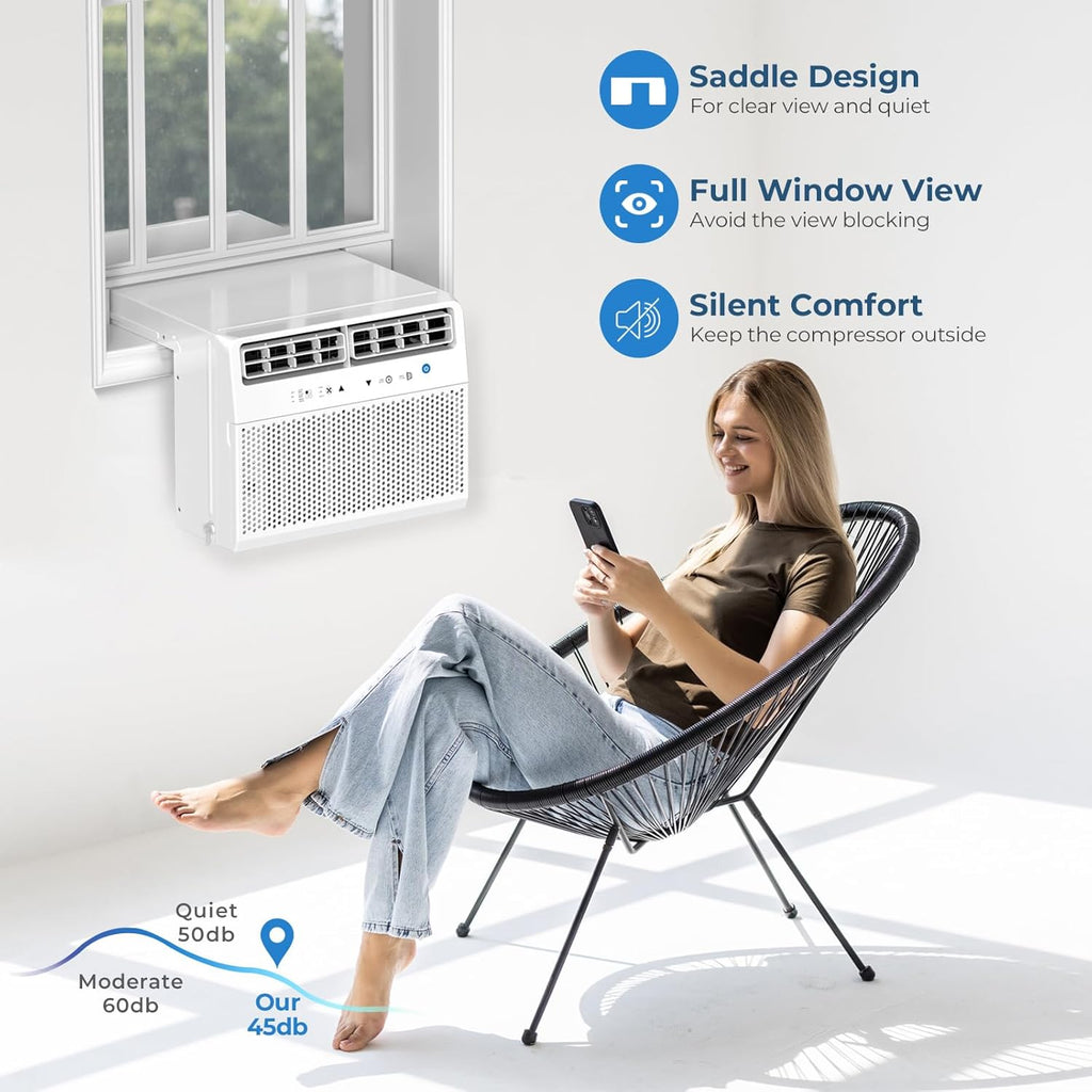 Antarctic Star U-Shaped Air Conditioner Window Unit 12000BTU Ultra Quiet Window Air Conditioner Cools up to 550 Sq. Ft wourant