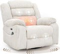 Electric rotary rocker lounge chair for adults with massage and calories, USB and C charging ports wourant