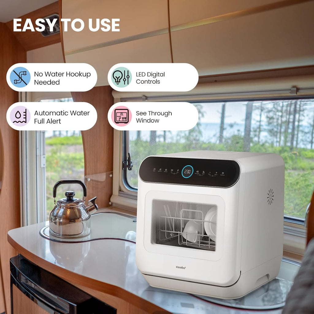 COMFEE' Portable Mini Dishwasher Countertop with 5L Built-in Water Tank wourant