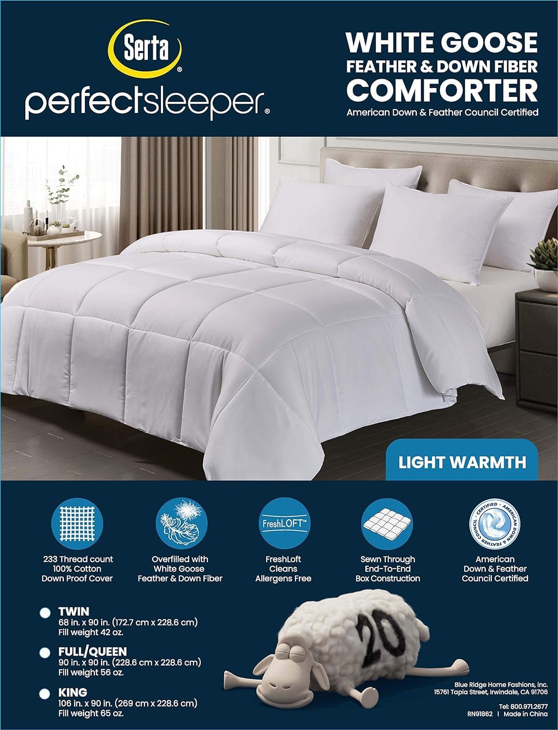 Luxury hypoallergenic duvet wourant