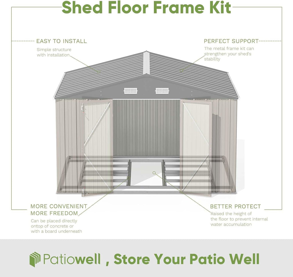 Patiowell 5x3 FT Outdoor Storage Shed Tool Shed with Sloping Roof and Lockable Door Metal Shed wourant