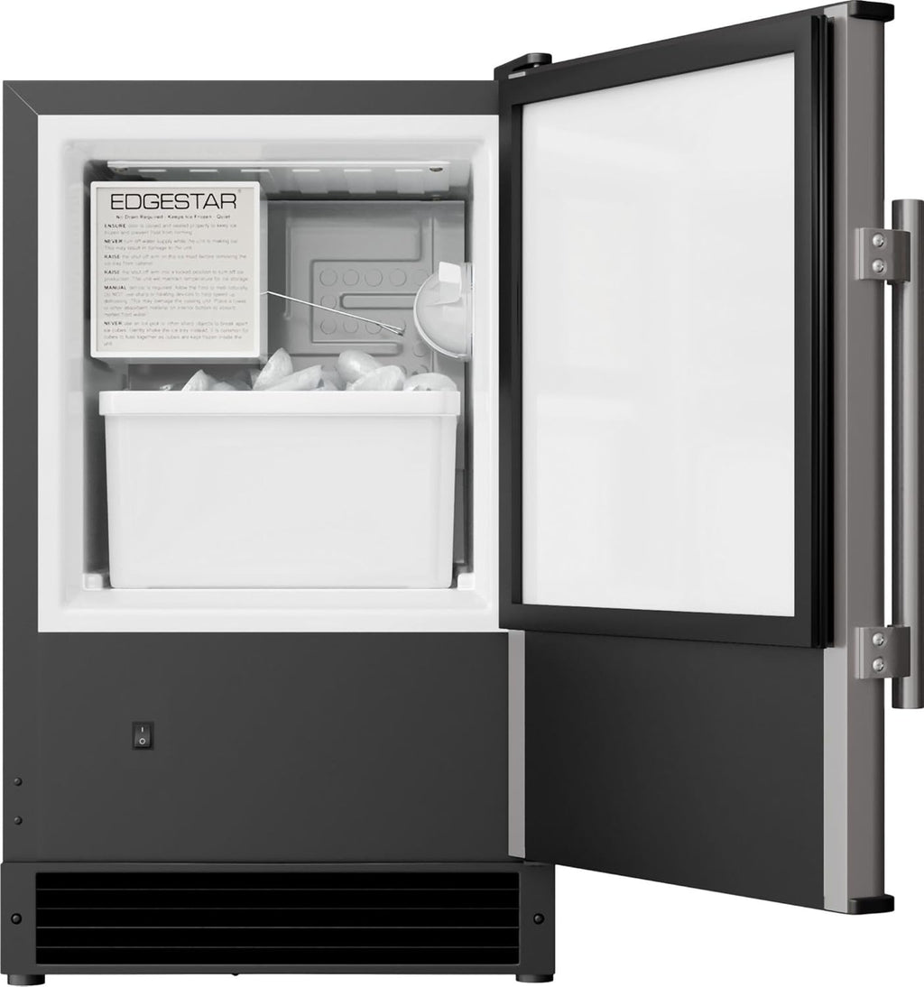 EdgeStar IB121 15 Inch Wide 12 Lbs. Capacity Built-In Ice Maker with 15 Lbs. Daily Ice Production - Stainless Steel wourant