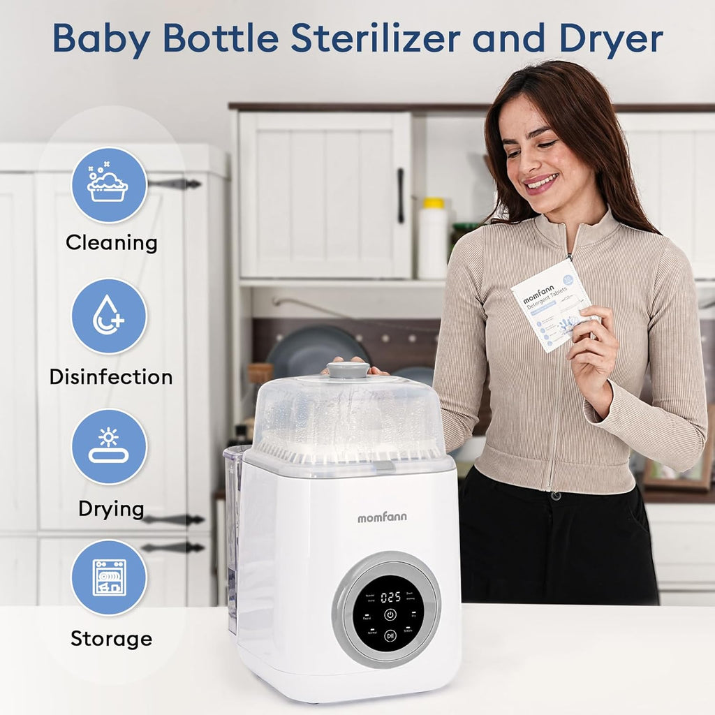 Baby Bottle Washer-19 Min Rapid Wash, Sterilizer and Dryer, All-in-One Cleaner, Bottles, Pump Parts & Baby Essentials wourant