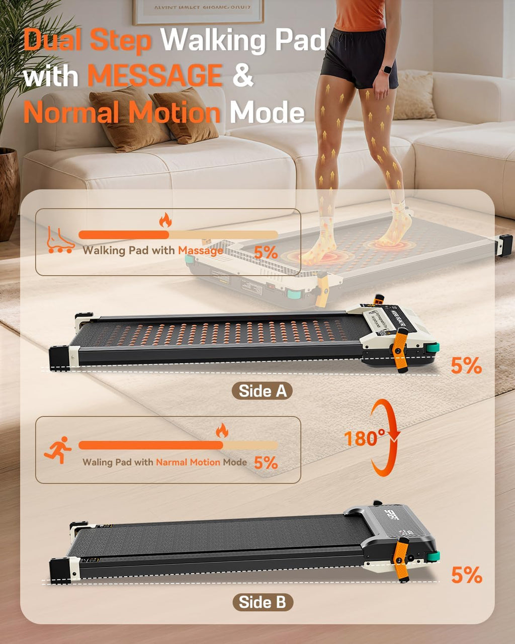 Akluer Inclined Home Treadmill 2.5 HP Small Under-Desk Treadmill with Remote Control and LED Display wourant